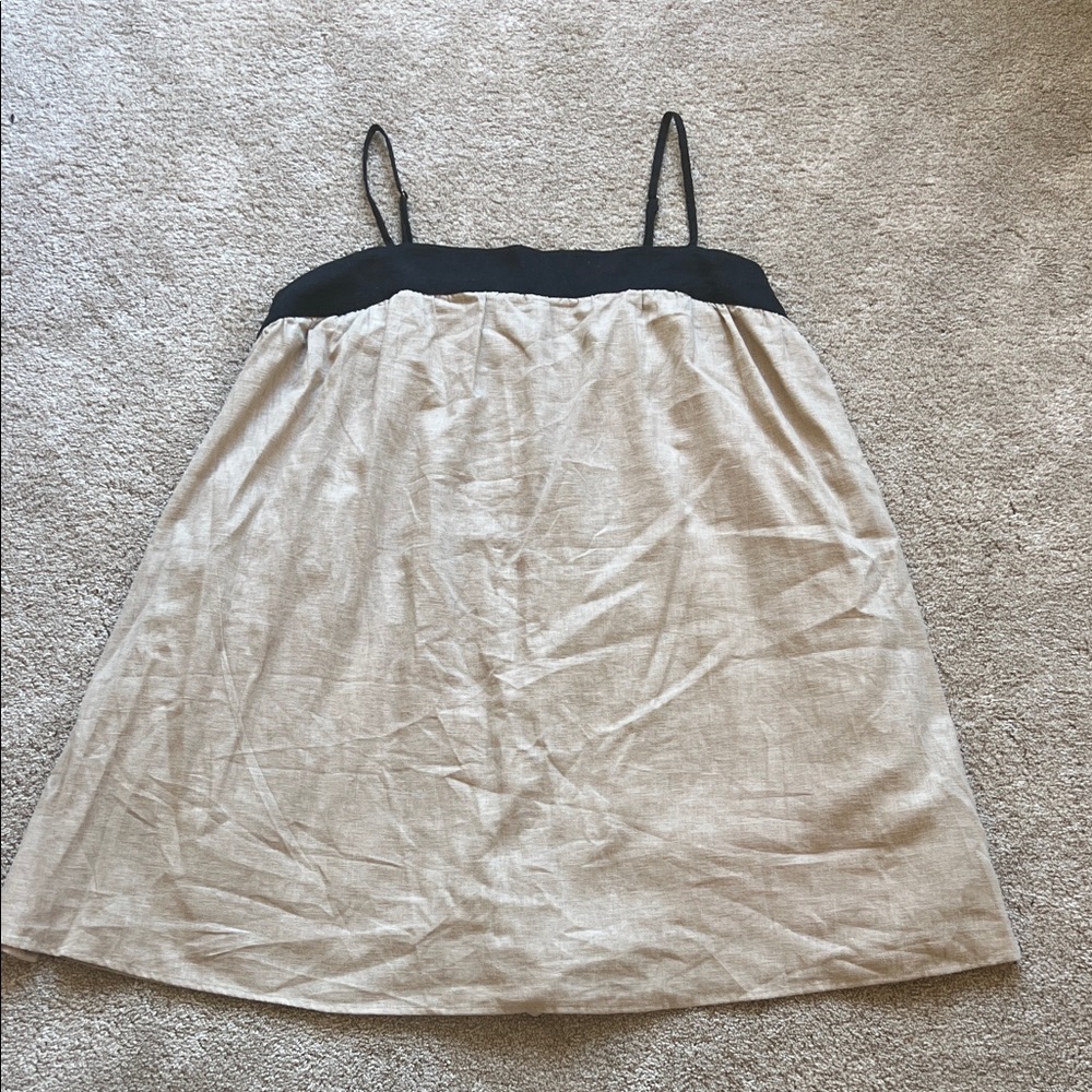 Abercrombie and Fitch Sz. L Tall Beige and Black Spaghetti Strap Dress